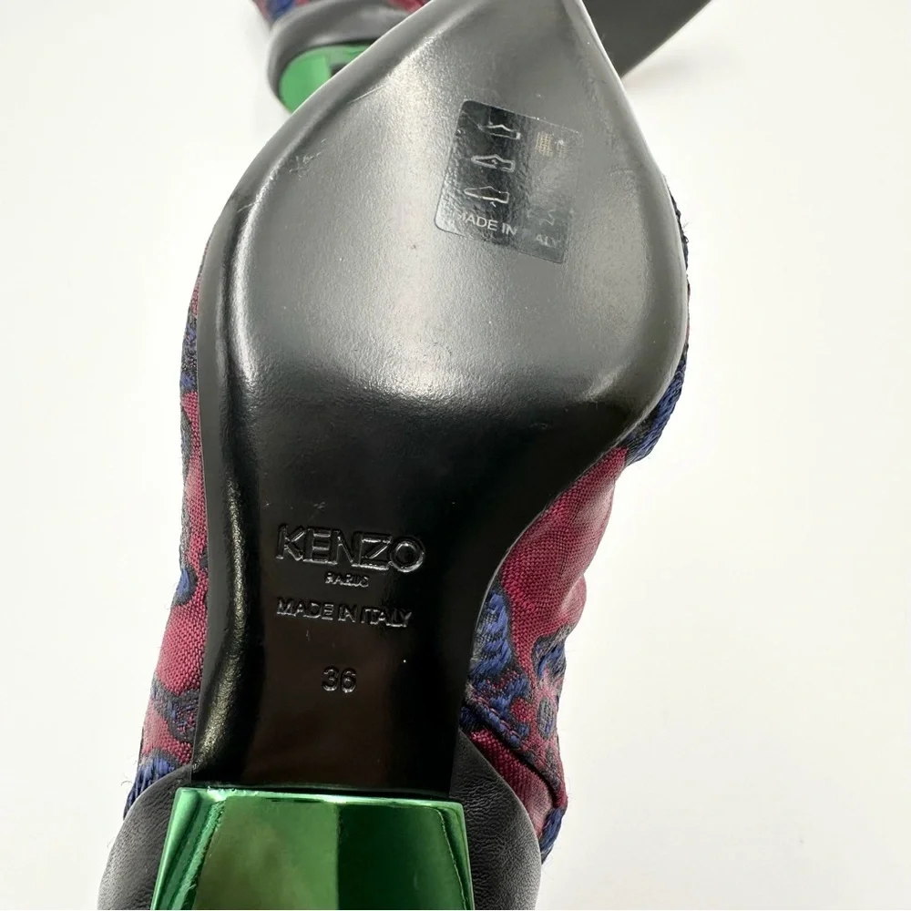 Kenzo Jacquard Pointed Toe Ankle Boots - Picture 10 of 15